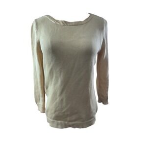 "LAUREN RALPH LAUREN" Cream/Tan 100% Mercerized Cotton SZ S Fisherman Beach Boat